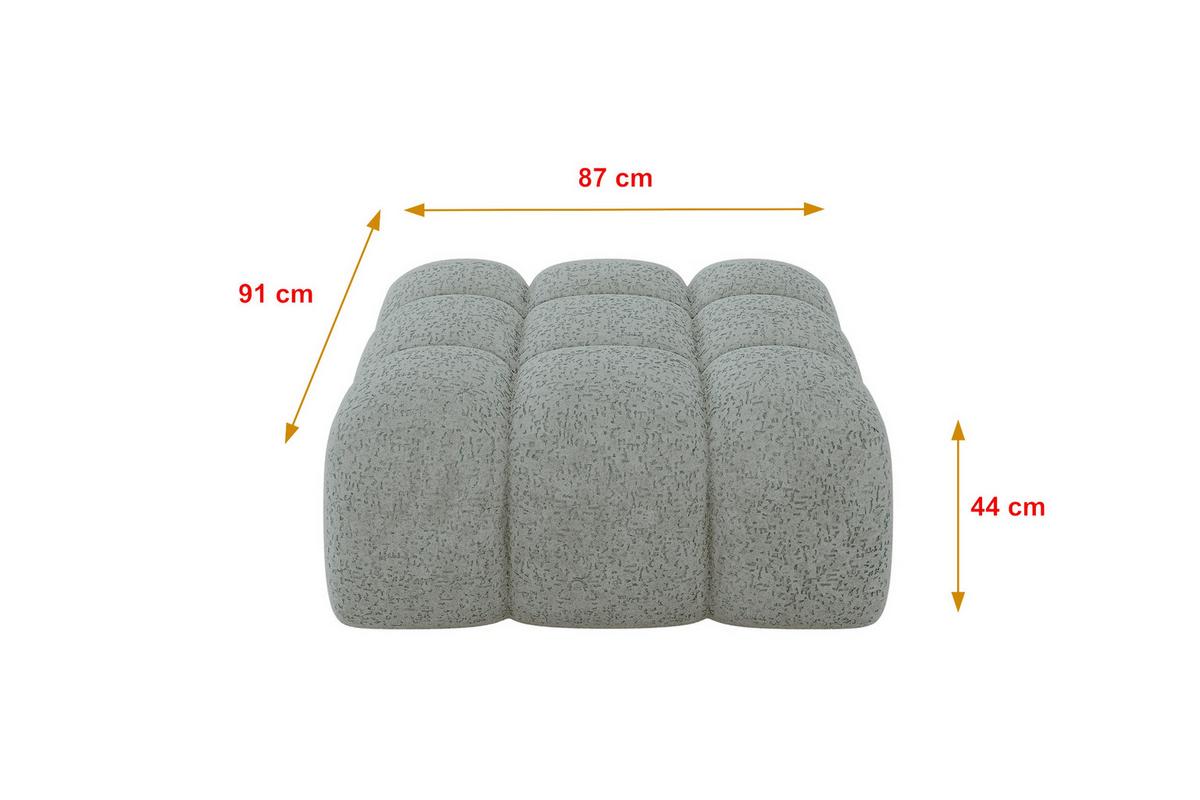 POUF OLEA-PUF 91x87x44 cm Grün Velours Modular Sitzhocker - Schwarz/Mintgrün, Holzwerkstoff/Kunststoff (91/44/87cm) - ALTDECOR