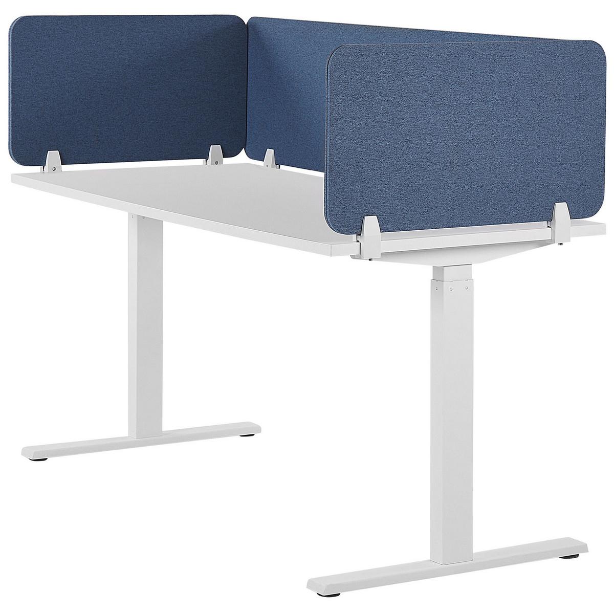 SCHREIBTISCHTRENNWAND 80 x 40 cm Blau Wally - Blau, Textil (80/40/2cm) - Beliani