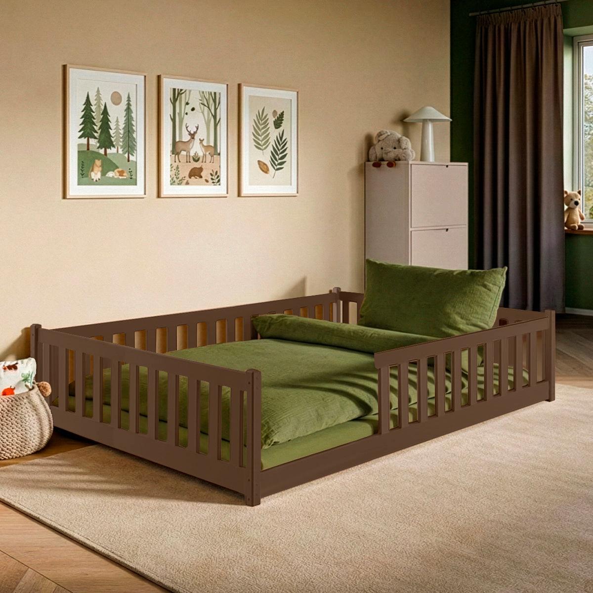 KINDERBETT 140/200 Maya Dunkelbraun - Braun, Holz (140/200cm) - Petits-meubles