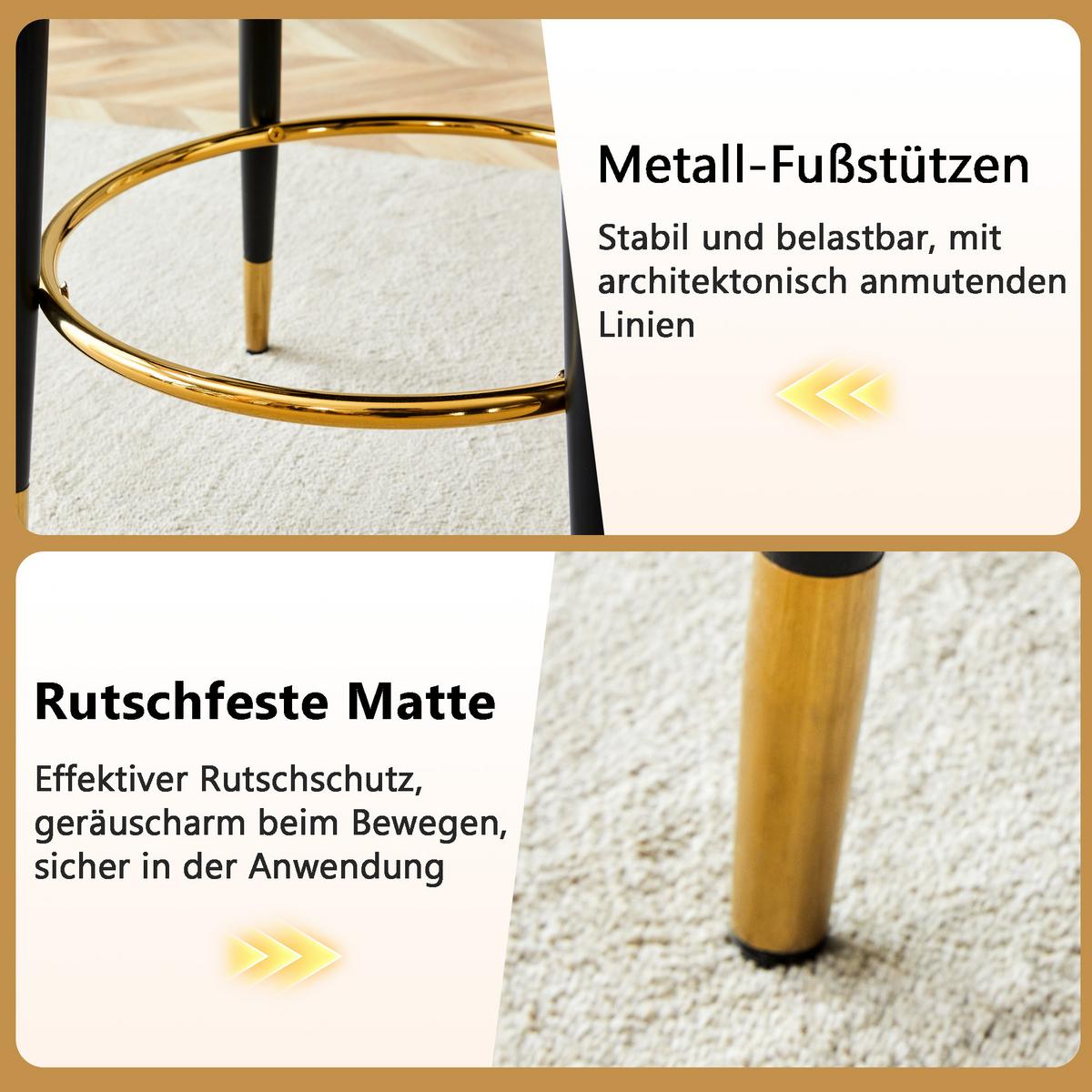 BARSTUHL 2er Set Braun 360° Drehbar in Lederoptik - Braun, Textil (47/92/44cm) - Urban Meuble