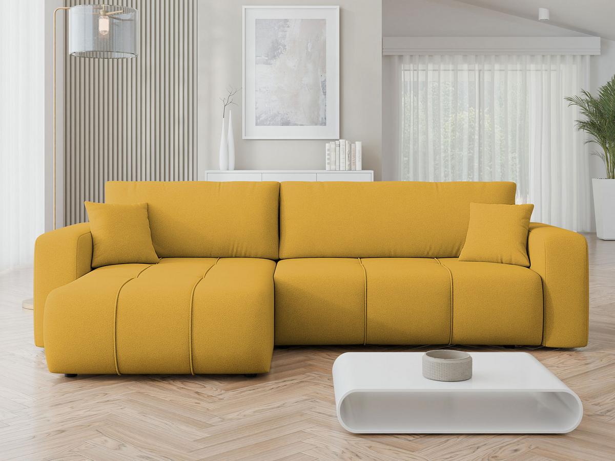 ECKSOFA Furyn Maxi - Gelb/Schwarz, Holz/Kunststoff (274/145cm) - MIRJAN24