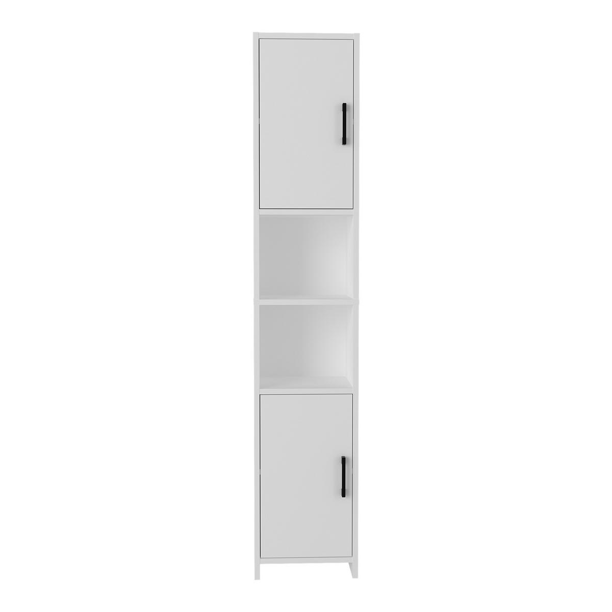 HOCHSCHRANK Rautrina - Weiß, Holzwerkstoff (35/180/30cm) - [en.casa]