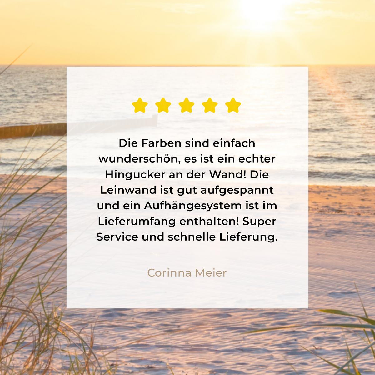 LEINWANDBILD Strand - Sonne - Düne - Gras - Sand - Horizont Wanddeko Schlafzimmer 60x90 cm - Hellblau, Textil (60/90cm) - MuchoWow