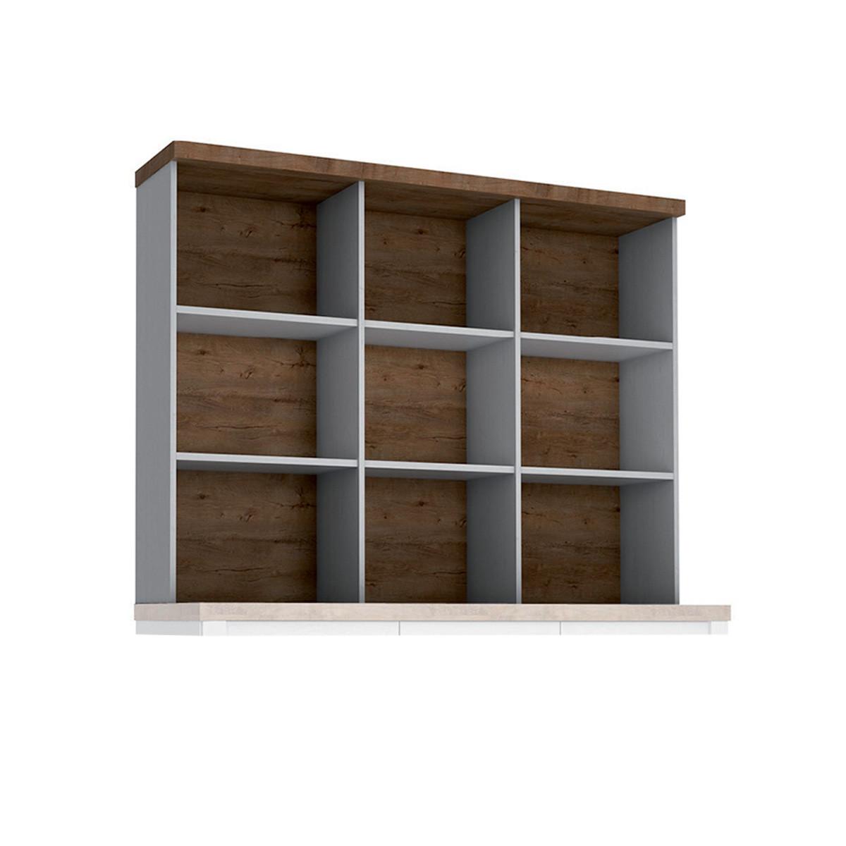 GESCHIRRSCHRANK Léandre Weiß und Holz - Weiß, Holzwerkstoff (130.2/198.1/43.3cm) - Petits-meubles