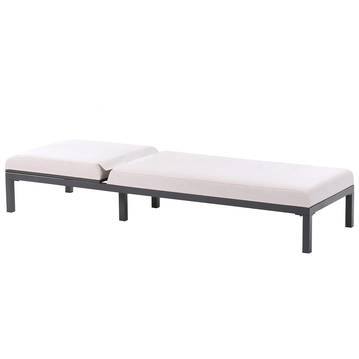 SONNENLIEGE mit Kissen Hellbeige Lariano - Beige, Metall (72/37/204cm)