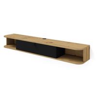 TV LOWBOARD Artisan Eiche, Schwarz 156/20/29 - Schwarz, Holzwerkstoff (156/20/29cm) - RAUMHIRSCH FURNITURE