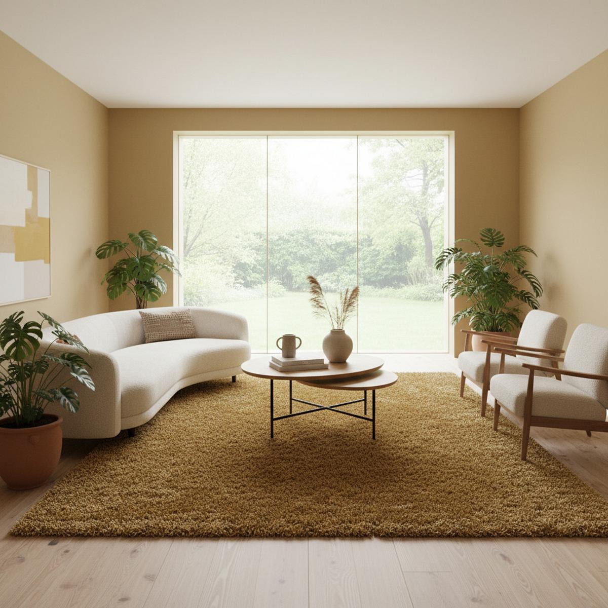 TEPPICH Hochflor SPREE in Gold, einfarbig, 80 x 150 cm - Goldfarben, Textil (150/80cm) - KADIMA DESIGN
