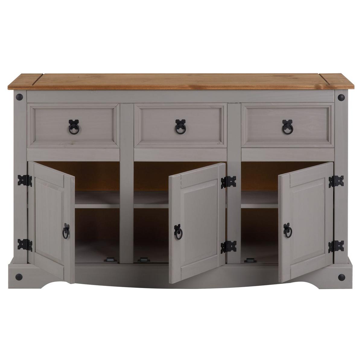 SIDEBOARD RAMON grau/natur - Naturfarben/Grau, Holz (125/76/40cm) - CARO-Möbel