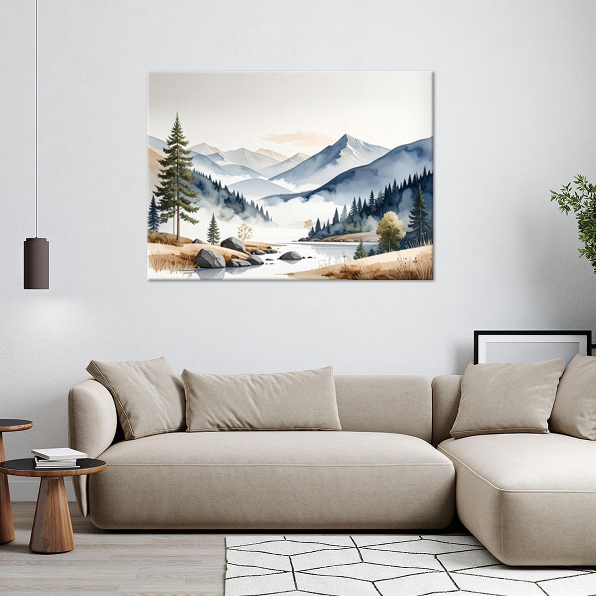 LEINWANDBILD Landschaften 30x20cm - Blau, Textil (30/20cm) - Feeby