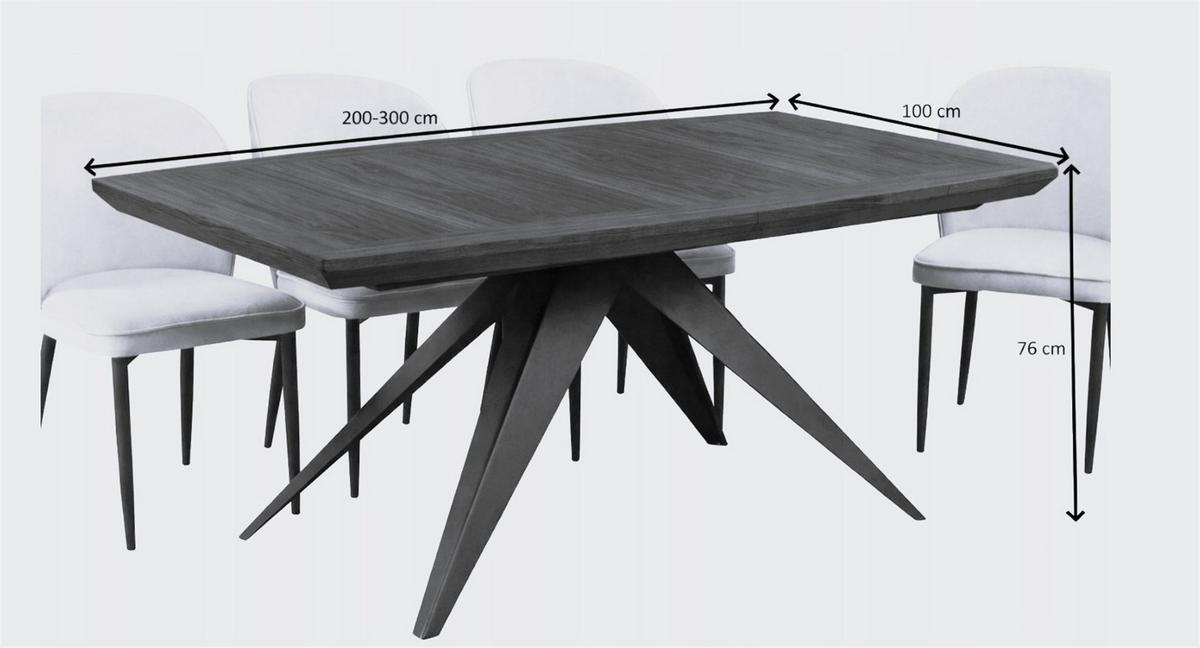 ESSTISCH FERRUM Ausziehbar 200 - 300 / 100 x 76 cm - Eichefarben/Schwarz, Holz (200/100/76cm) - MASSENO