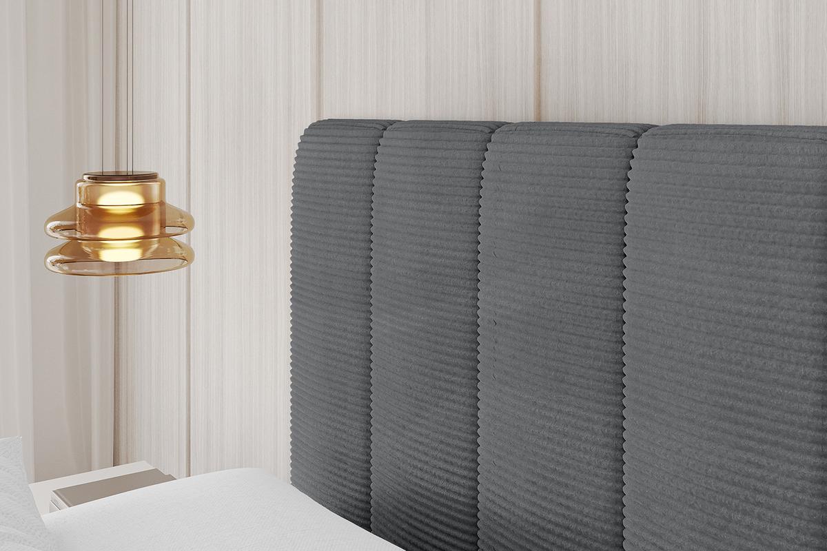 POLSTERBETT mit Bettkasten, Fußteil und Lattenrost, Boxbett ohne Matratze - FINO-Z 180x200 Dunkelgrau - Anthrazit, Holzwerkstoff/Textil (180/200cm) - ALTDECOR