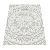 FLACHWEBTEPPICH, mit Mandala-Muster, Türkis, 120 x 160 cm - Blau, Textil (120/160cm) - KADIMA DESIGN
