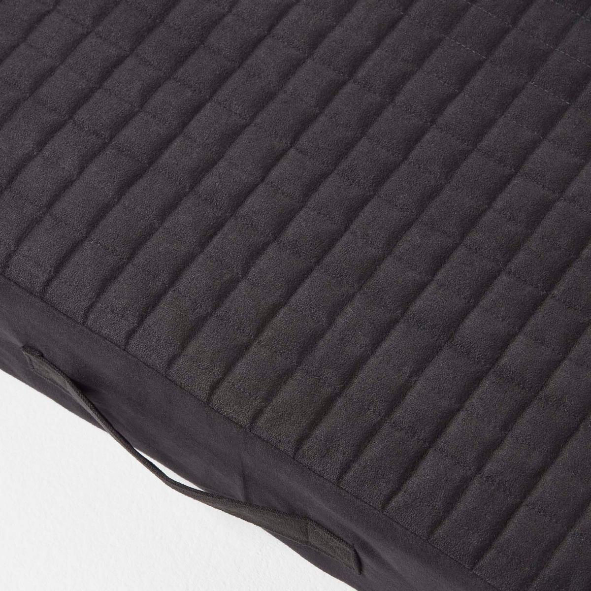SOFA-AUFLAGE schwarz 100/50/10 cm – Velours-Sitzkissen orthopädisch - Schwarz, Textil (100/50/10cm) - Homescapes