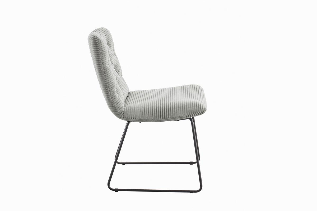 ESSZIMMERSTUHL NEW CHARME Steingrau Cord (1er-Set) - Hellgrau/Grau, Textil (52/87/66cm) - KAWOLA