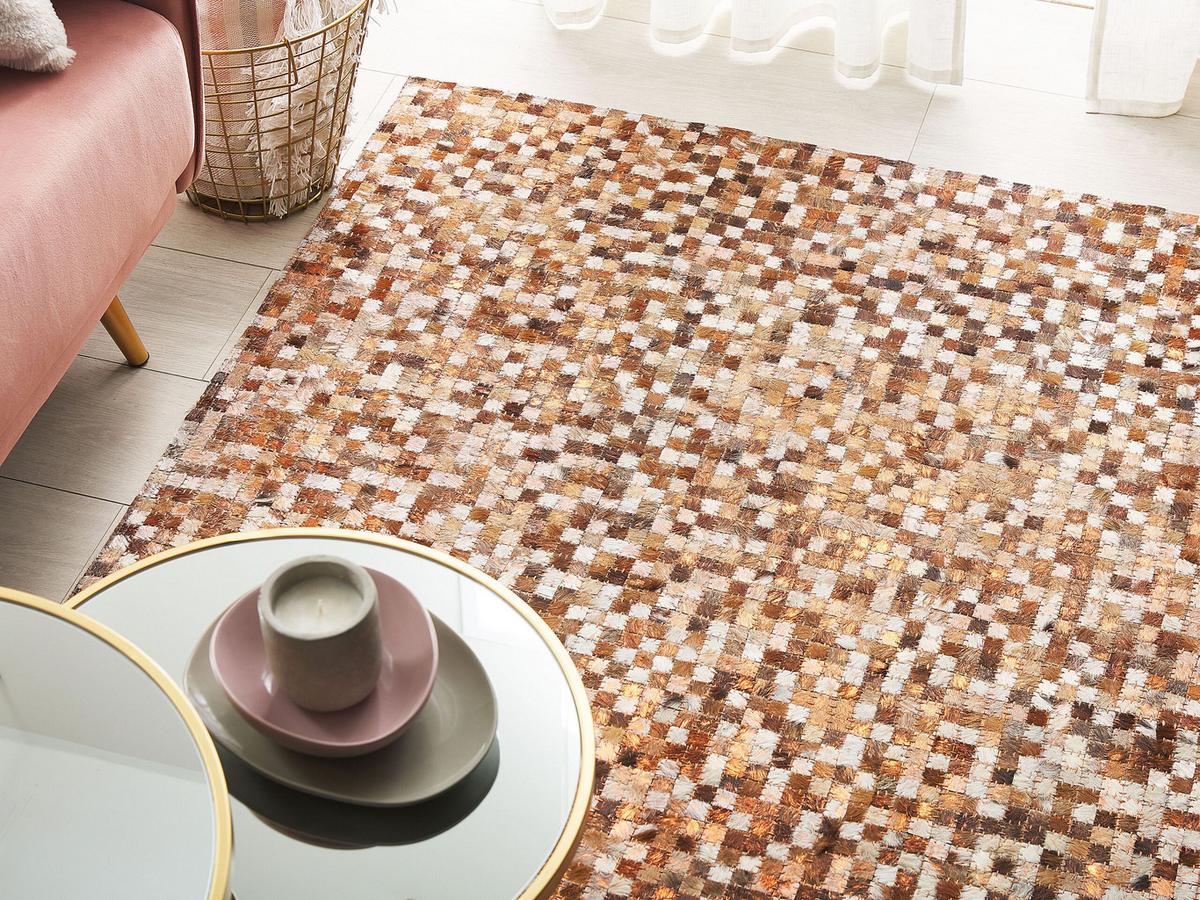 KURZFLOR-TEPPICH Torul 200/140 cm - Braun, Fell (140/200cm) - Beliani