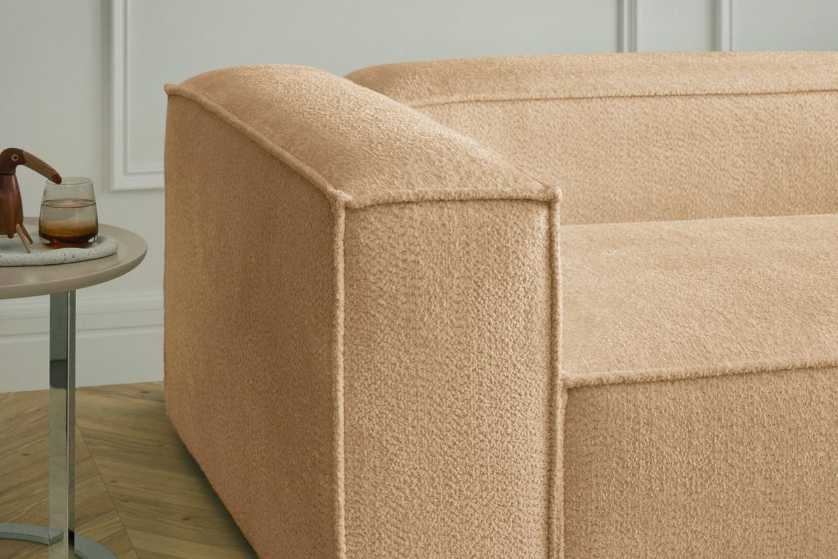 ECKSOFA CARMO Braun Flachgewebe - Schwarz/Braun, Kunststoff/Textil (306/191cm) - KAWOLA