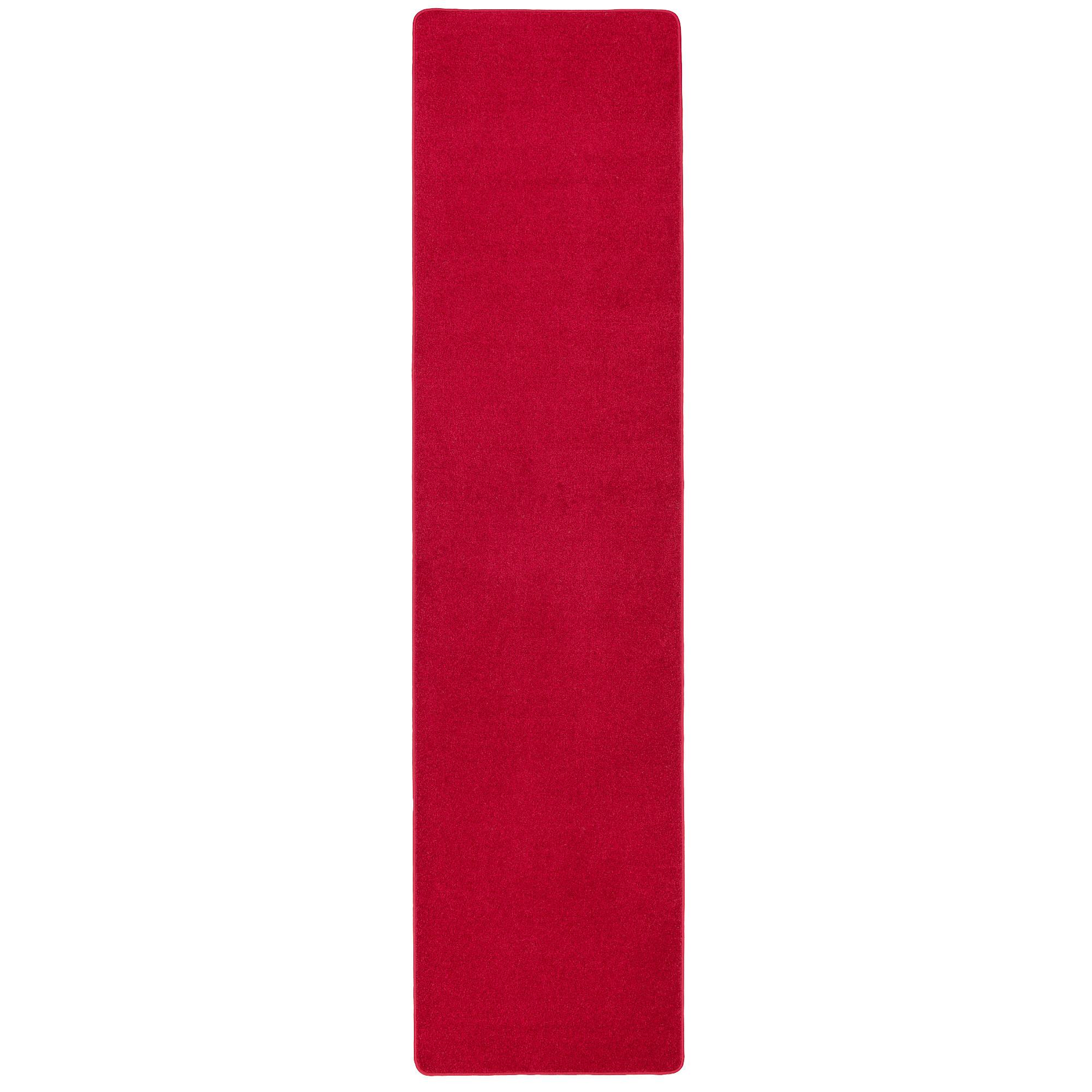 TREND VELOURS LÄUFER TEPPICH JOY - Rot, Textil (100/100cm) - Snapstyle