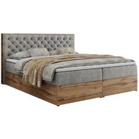 BOXBETT ALBERO 3 - 120/200 Hellgrau Struktur - H3 - Hellgrau, Holz/Textil (120/200cm) - MKS