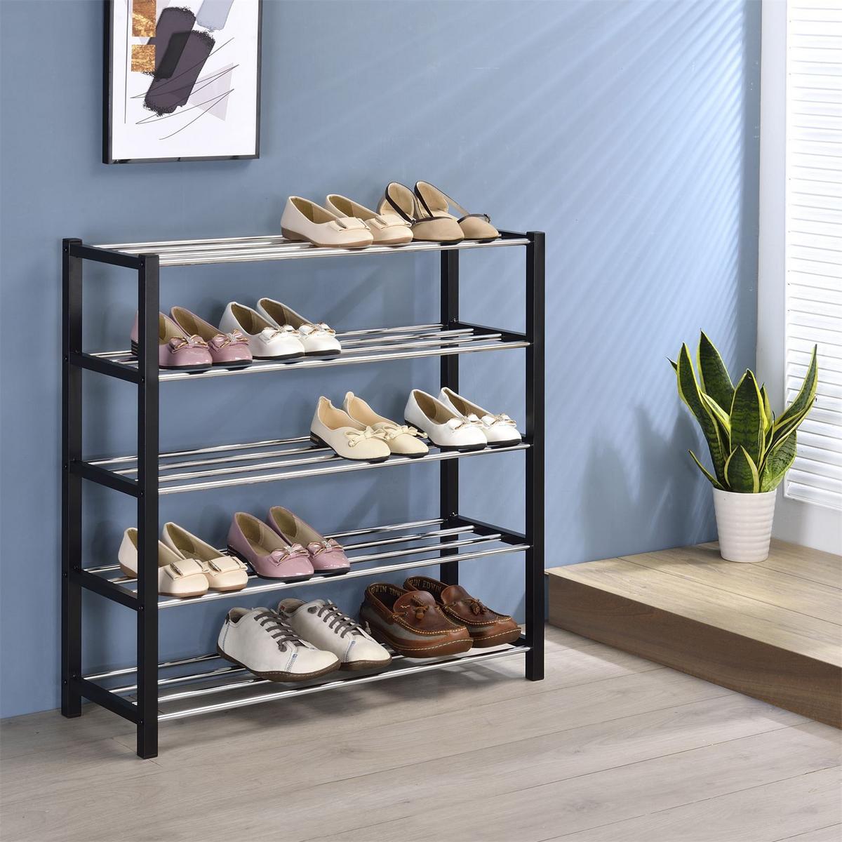 SCHUHREGAL DUBLIN - Schwarz, Metall (80/84/29cm) - IDIMEX