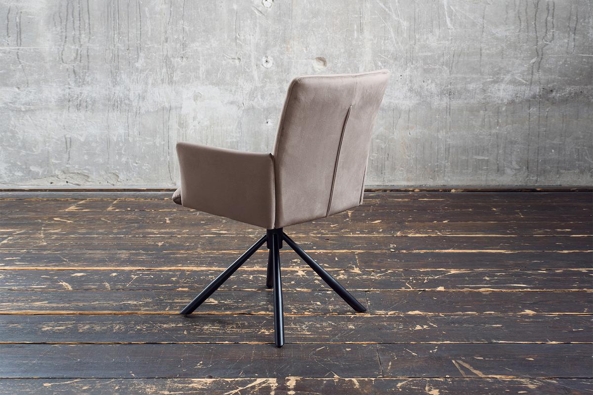ESSZIMMERSTUHL KYRA Taupe Velvet Drehbar (360°) (1er-Set) - Taupe, Kunststoff/Textil (64/88/61cm) - KAWOLA