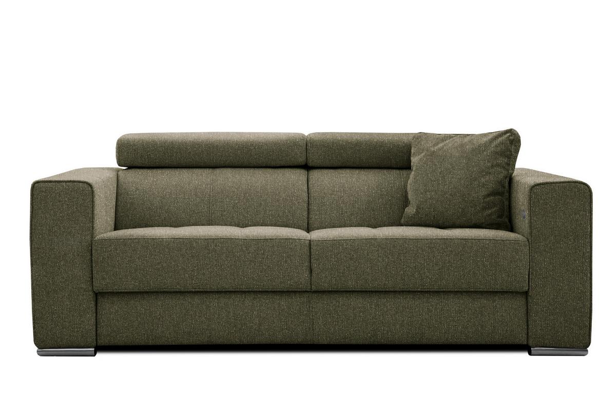 SOFA QUARTZ 3-Sitzer mit Ausziehsitz, olivgrün - Olivgrün, Holzwerkstoff/Textil (202/80/102cm) - Wozimo
