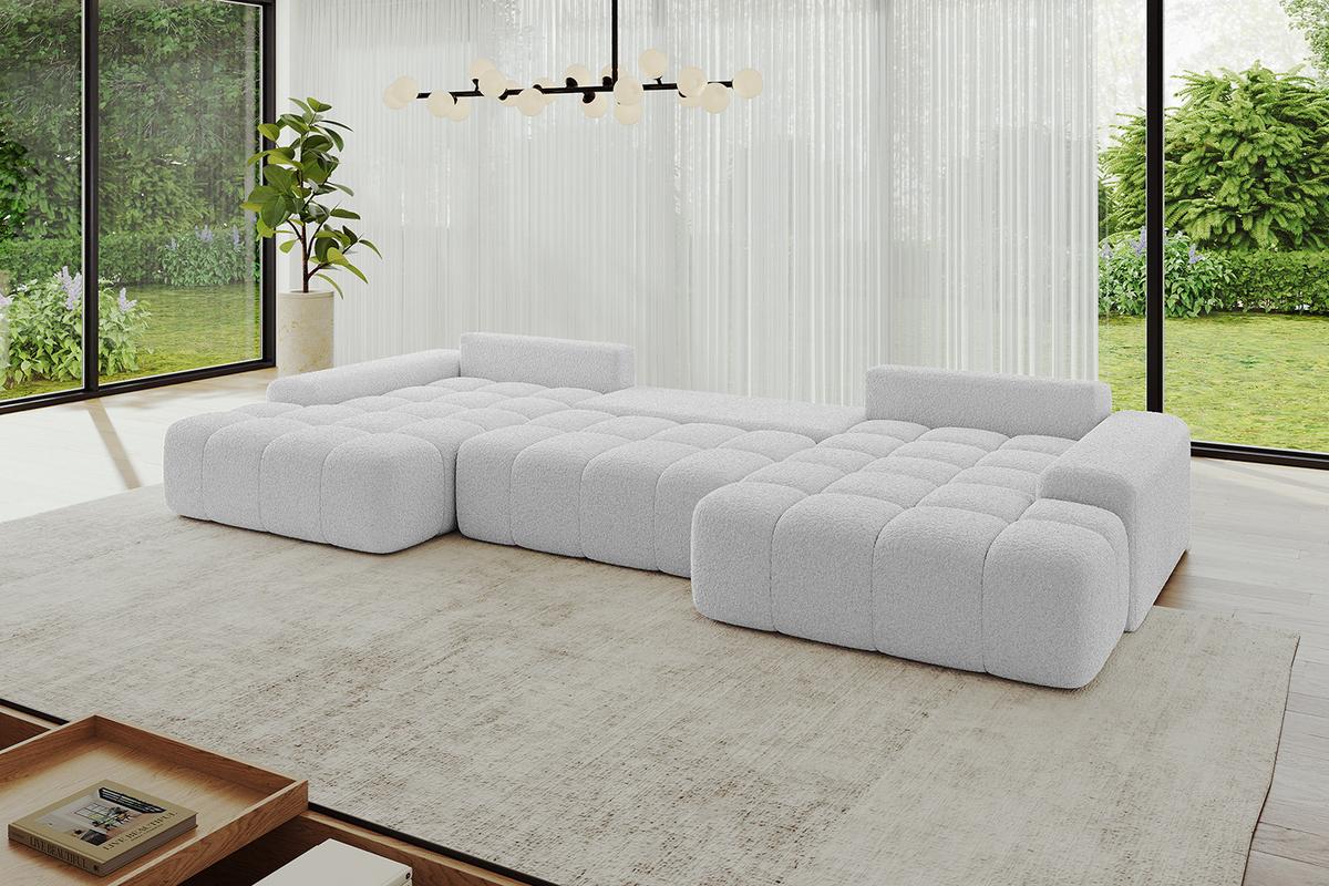WOHNLANDSCHAFT ENSI-U - 353x164x69 cm Hellgrau - Hellgrau, Holzwerkstoff/Kunststoff (357/69/164cm) - ALTDECOR