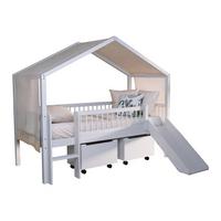 HAUSBETT HALBHOCH 90x200 Keeley Buche Weiß Rutsche Himmel - Weiß, Holz (90/200cm) - 58aufmkessel