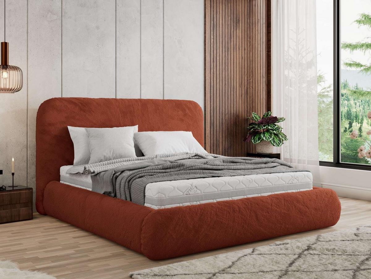 POLSTERBETT BENEA CLASSIC 200/200 - Orange Plüsch - Multipocket-Matratze - Orange, Textil (200/200cm) - MKS