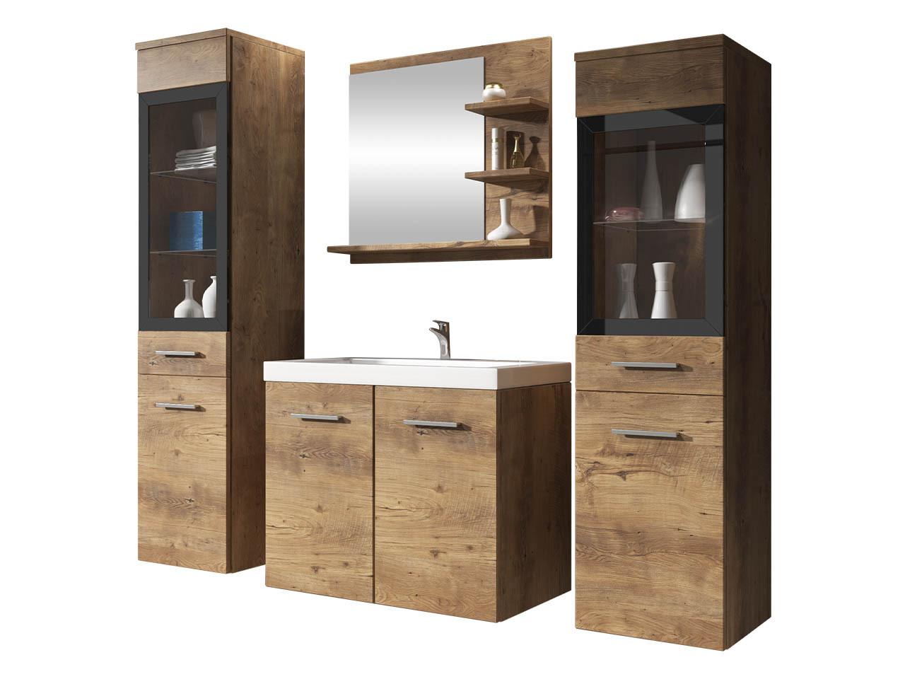 BADMÖBEL-SET Madrit I - Braun, Holzwerkstoff (30/132/30cm) - MIRJAN24