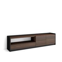 LOWBOARD, Dunkler Eiche und Schwarz, 207/37/50cm - Hellbraun, Holzwerkstoff (207/50/37cm) - Skraut Home