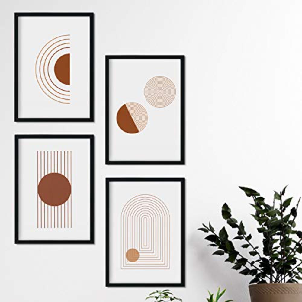 POSTER Set mit 4 Motiven aus Marokko, Mojave, Braun A3 Schwarzer Rahmen - Schwarz, Papier (29.7/3cm) - Nacnic
