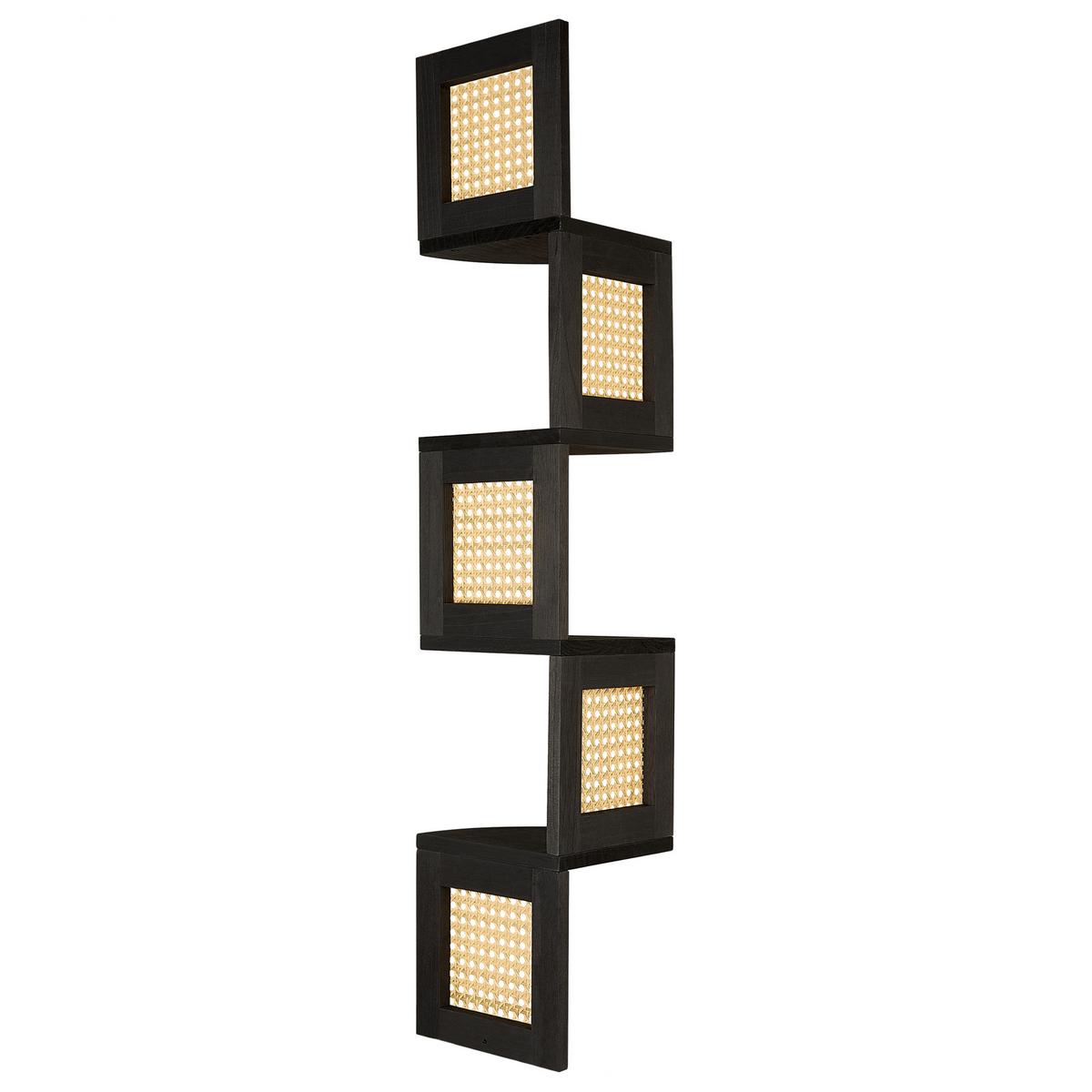 REGAL mit 4 Ebenen Schwarz Alder - Schwarz/Braun, Holz (19/101/19cm) - Beliani