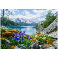 FOTOTAPETE Landschaft Natur Berge Vlies Tapete Wohnzimmer 250x175 - Grün, Papier (250/175cm) - Wallarena