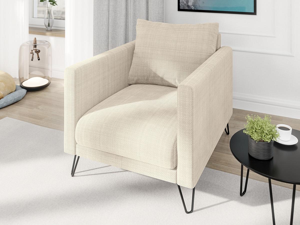 SESSEL Harmony Beige Chenille - Beige/Schwarz, Holz/Textil (80/85/100cm) - S-Style Möbel