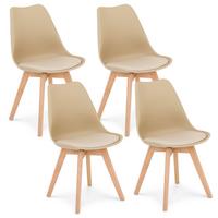 ESSZIMMERSTÜHLE ABBY 4er-Set champagne - Champagner, Textil (49/82/53cm) - IDIMEX