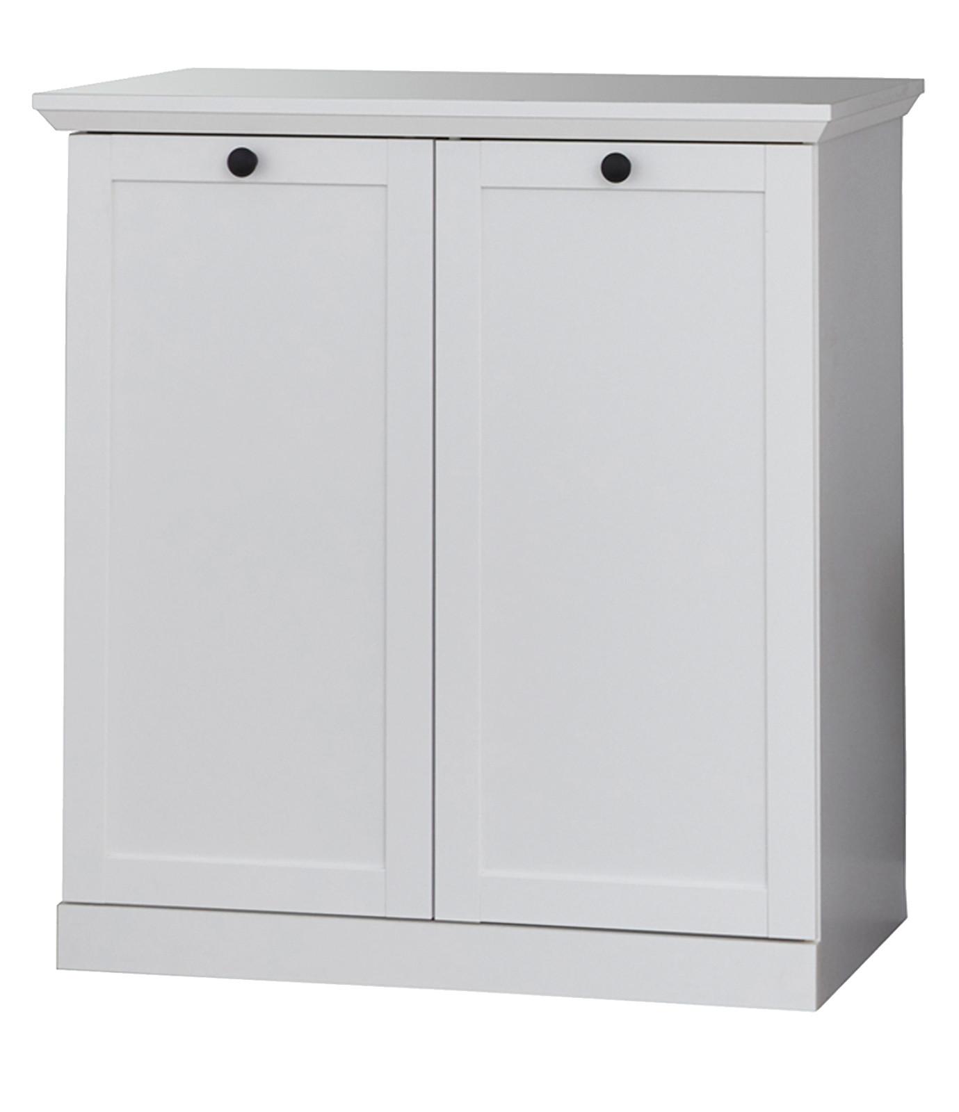 KOMMODE weiß 81 x 88 cm, SCHUHSCHRANK im Landhaus-Stil - Silberfarben/Weiß, Holzwerkstoff/Metall (81/88/41cm) - Top.Furn