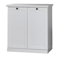 KOMMODE weiß 81 x 88 cm, SCHUHSCHRANK im Landhaus-Stil - Silberfarben/Weiß, Holzwerkstoff/Metall (81/88/41cm) - Top.Furn