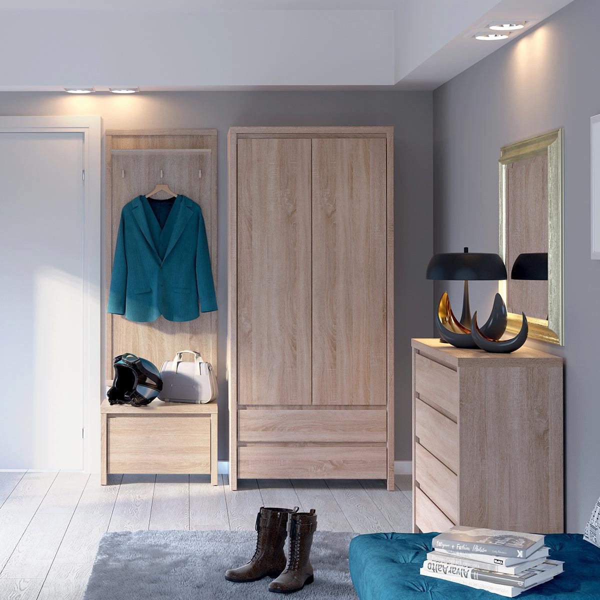 KLEIDERSCHRANK 2 Türen Soren Holz - Braun, Holzwerkstoff (90/200.5/55.5cm) - Petits-meubles