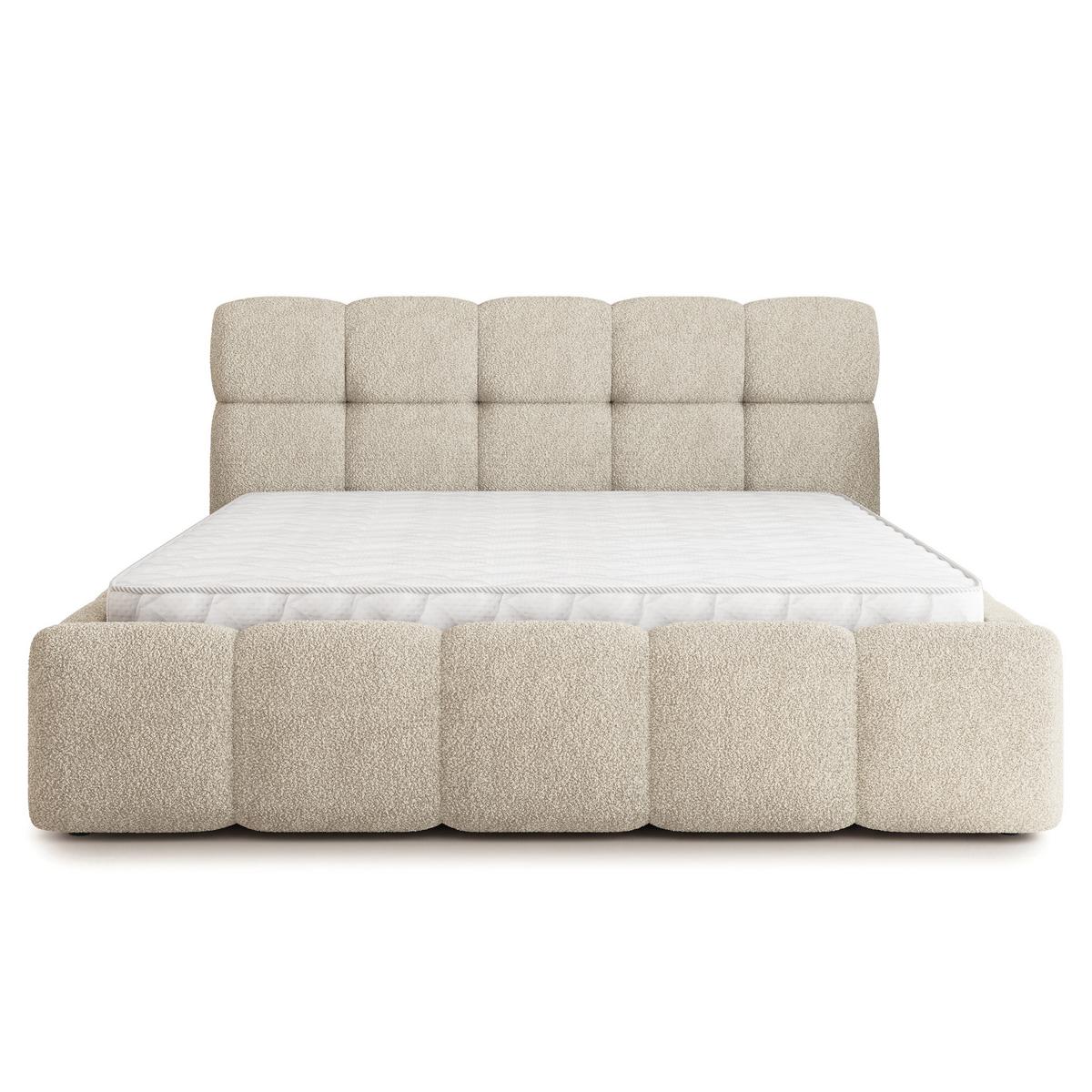 POLSTERBETT FARU Q 140x200 cm mit Bettkästen - Creme - Creme, Holz (140/200cm) - MASSENO