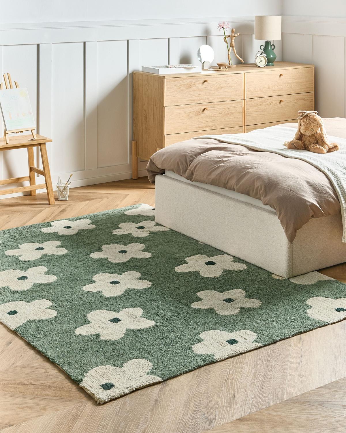 KINDERTEPPICH Grün 160/230 cm Baumwolle Mokhva - Grün, Textil (160/230cm) - Beliani