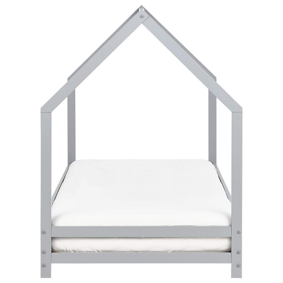 KINDER-HAUSBETT Grau 90-200 cm Appy - Grau, Holz (90/200cm) - Beliani