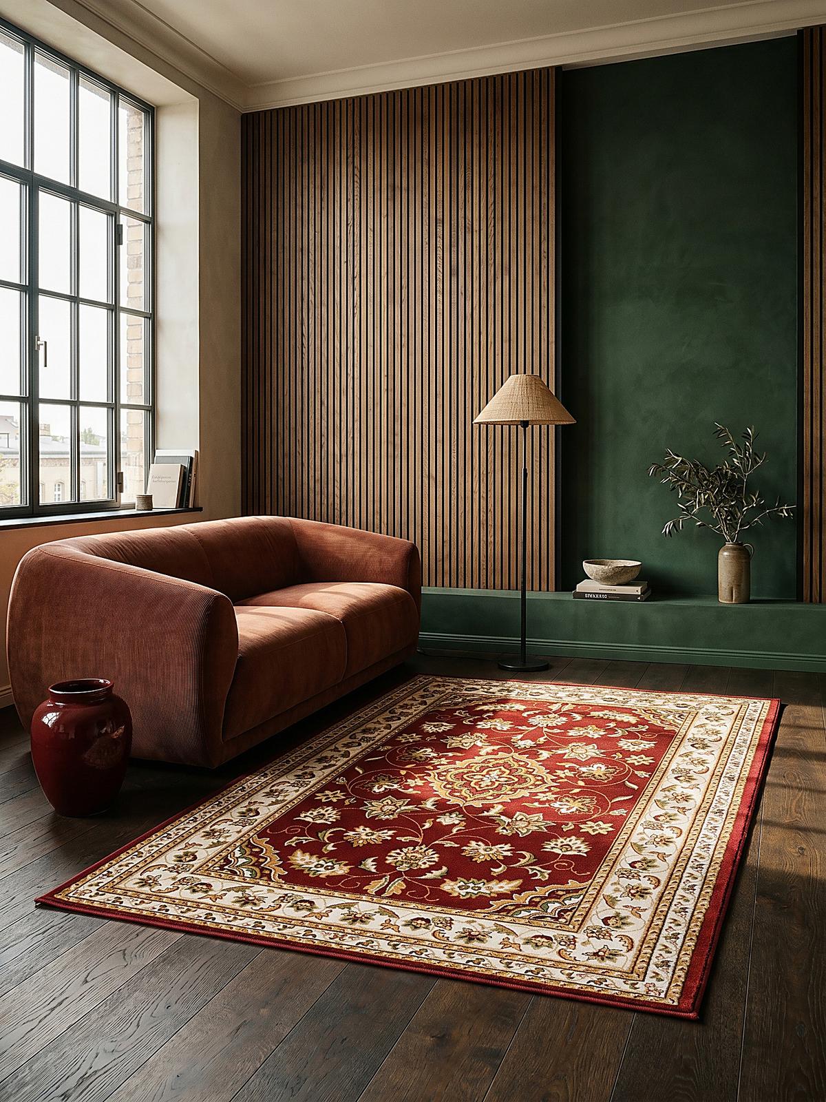 TEPPICH GLAZERT, klassisch-floral, Rot, 120 x 170 cm - Rot, Textil (170/120cm) - KADIMA DESIGN