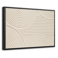 LEINWAND Bilder mit Rahmen - Muster - Abstrakt - Weiß - 30x20 - Beige, Textil (30/20cm) - MuchoWow