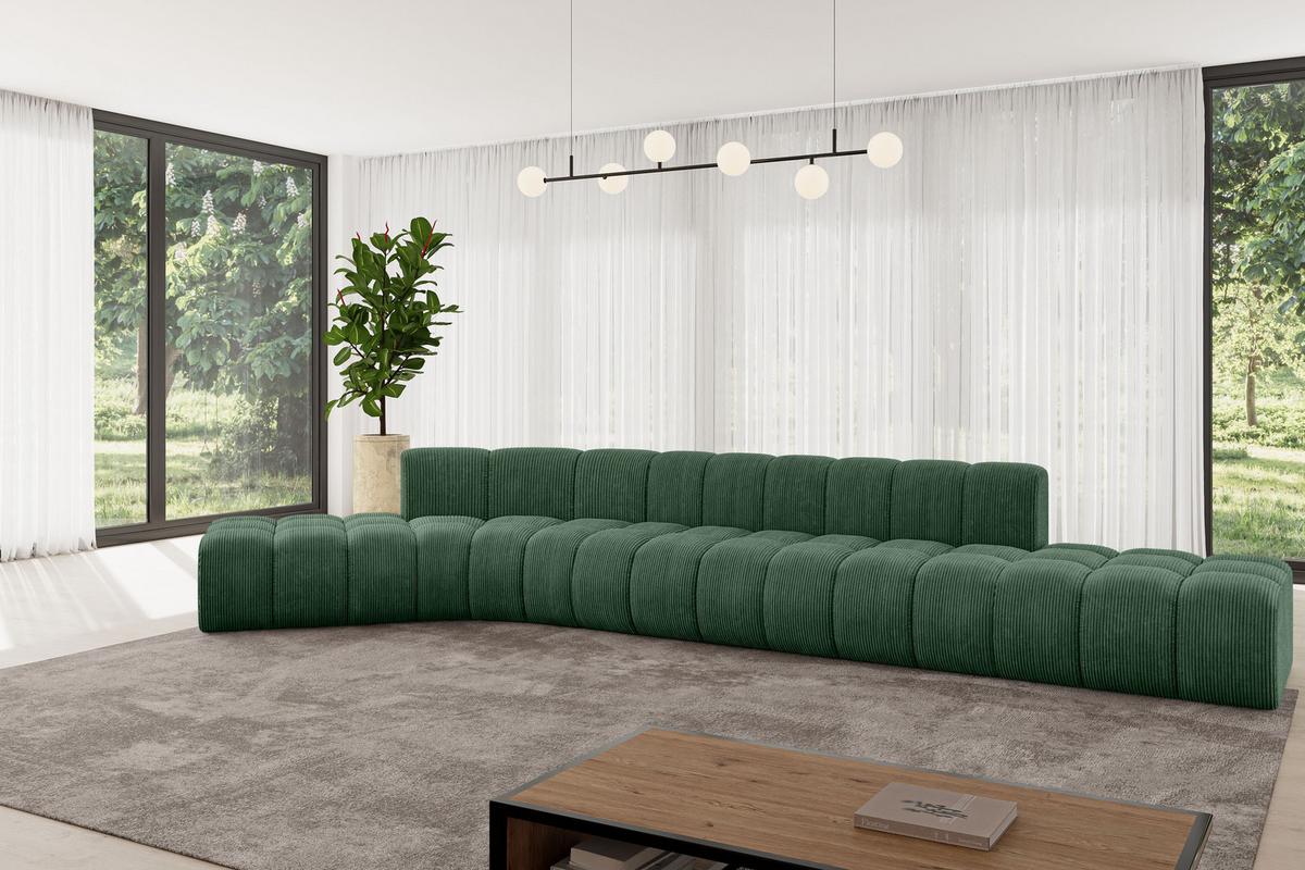 ECKSOFA modulares Sofa Solven-L2 - 471x174x70 cm Grün - Grün, Holzwerkstoff/Textil (471/174cm) - ALTDECOR