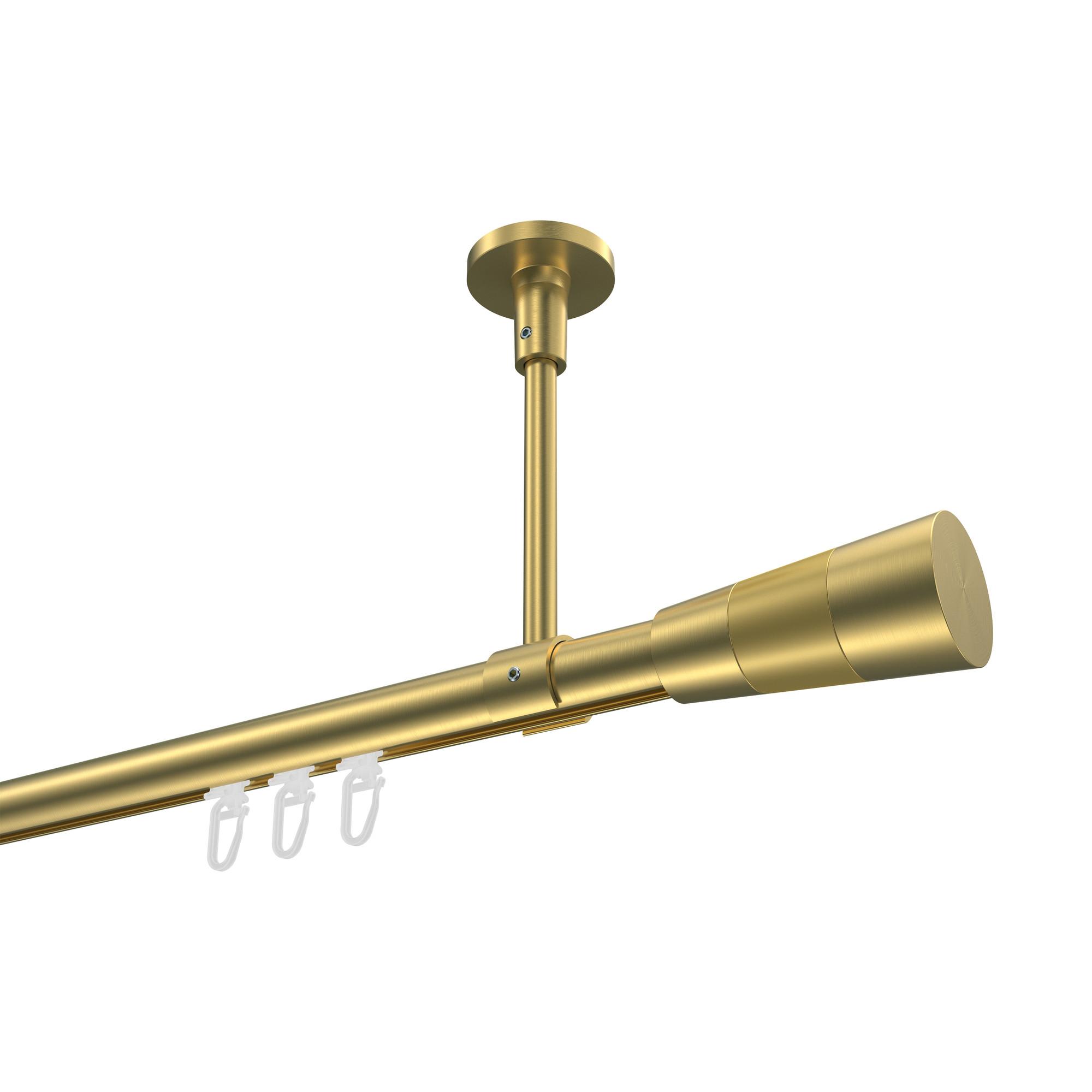 GARDINENSTANGE INNENLAUF Sonette Tanara 520 cm (geteilt in 4 x 130 cm), 1-läufig, 20 mm Ø Messing-Optik - Messingfarben/Goldfarben, Metall (520cm) - INTERDECO