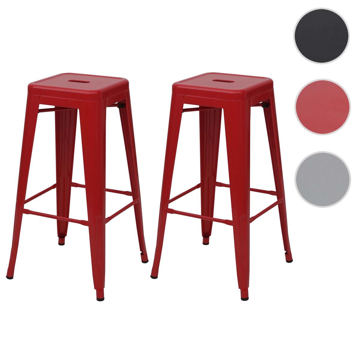 BARHOCKER Rot 2er-Set - Rot, Metall (43/77/43cm) - MCW