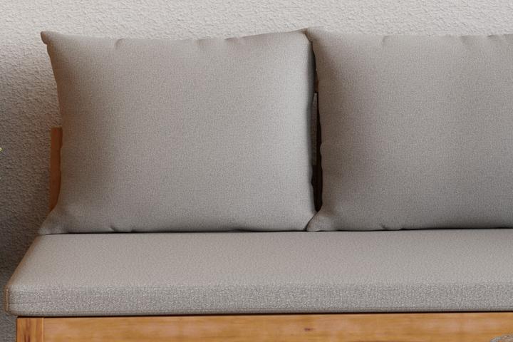 Gartenbank Sitz- und Rückenkissen Grau Bezug abnehmbar