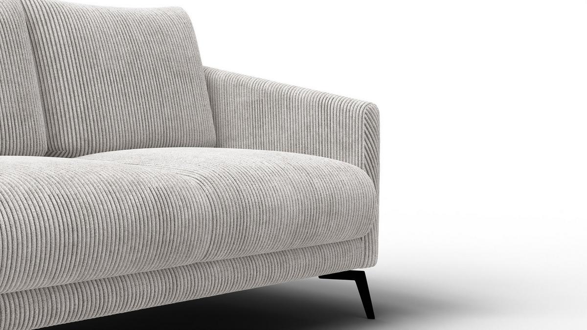 SOFA VILT 2-Sitzer, perlweiß - Schwarz/Weiß, Holzwerkstoff/Textil (142/89/94cm) - Wozimo