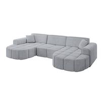 WOHNLANDSCHAFT LIVO-U1 - 315x173x79,5 cm Grau - Grau, Holzwerkstoff/Textil (315/79/173cm) - ALTDECOR