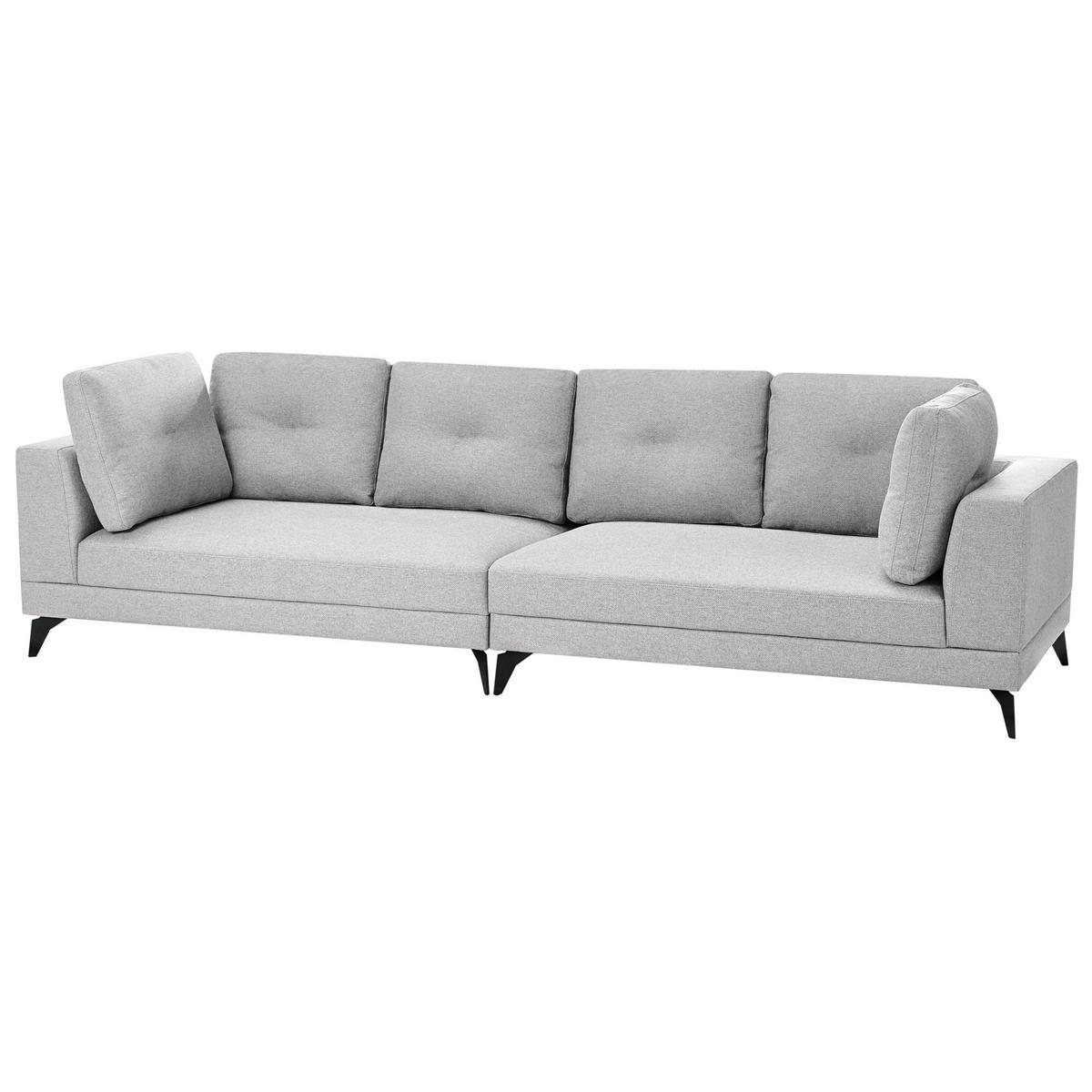 4-SITZER-SOFA Kunstleinen Grau Yuri - Dunkelgrau/Schwarz, Textil (302/88/100cm) - Beliani